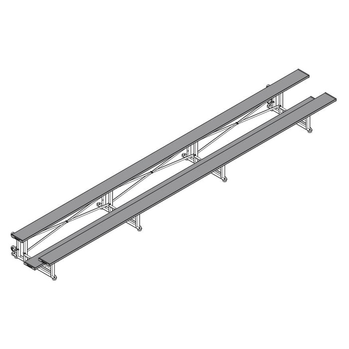 Jaypro Bleacher (2 Row - Single Foot Plank) - Tip & Roll (Powder Coated)