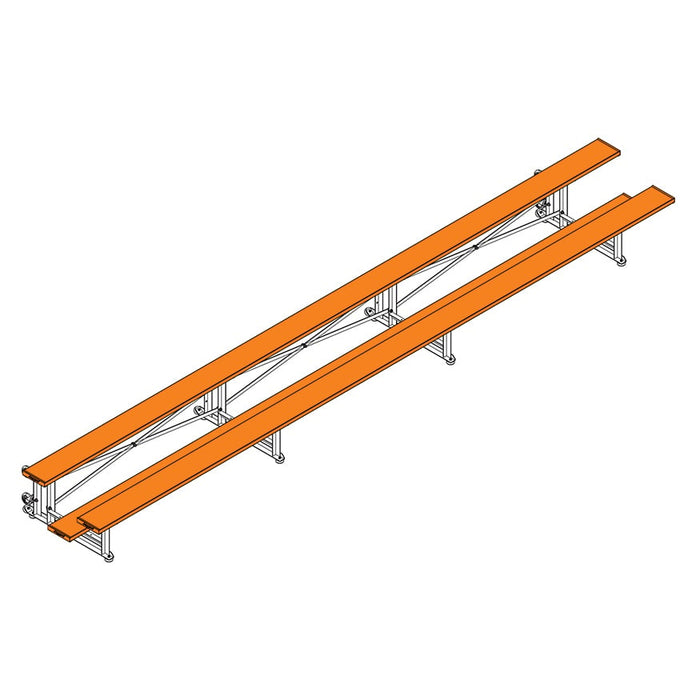 Jaypro Bleacher (2 Row - Single Foot Plank) - Tip & Roll (Powder Coated)