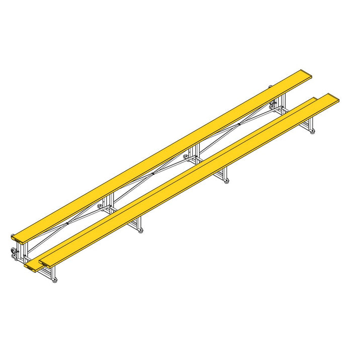 Jaypro Bleacher (2 Row - Single Foot Plank) - Tip & Roll (Powder Coated)