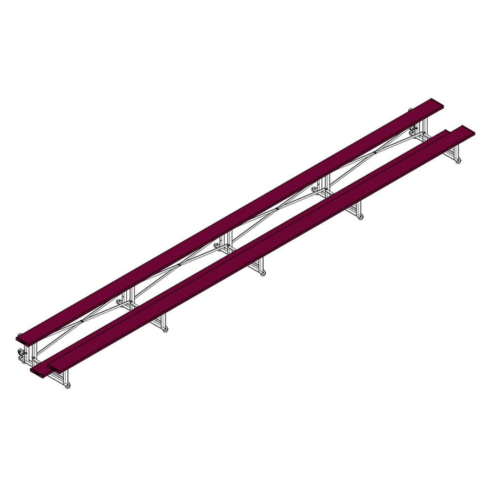 Jaypro Bleacher (2 Row - Single Foot Plank) - Tip & Roll (Powder Coated)