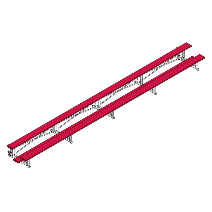 Jaypro Bleacher (2 Row - Single Foot Plank) - Tip & Roll (Powder Coated)