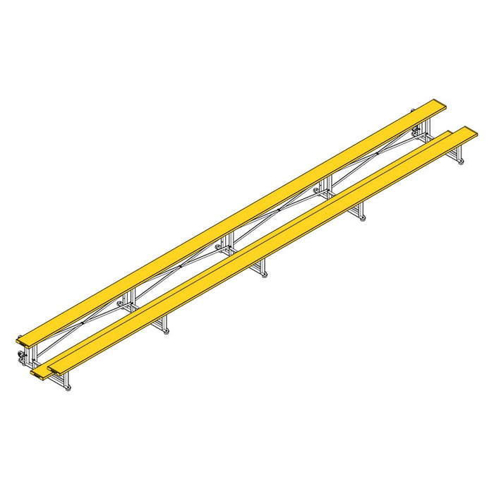 Jaypro Bleacher (2 Row - Single Foot Plank) - Tip & Roll (Powder Coated)