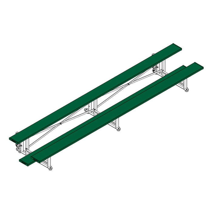 Jaypro Bleacher (2 Row - Single Foot Plank) - Tip & Roll (Powder Coated)