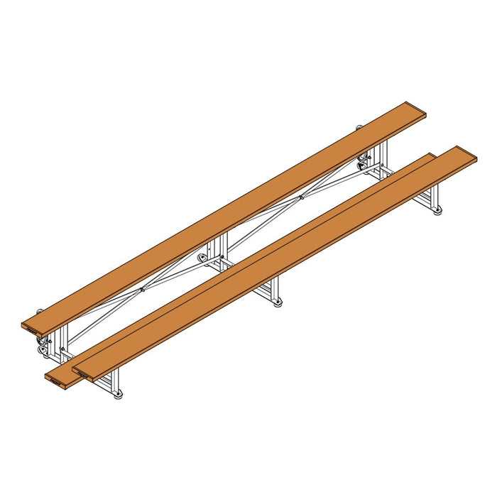 Jaypro Bleacher (2 Row - Single Foot Plank) - Tip & Roll (Powder Coated)