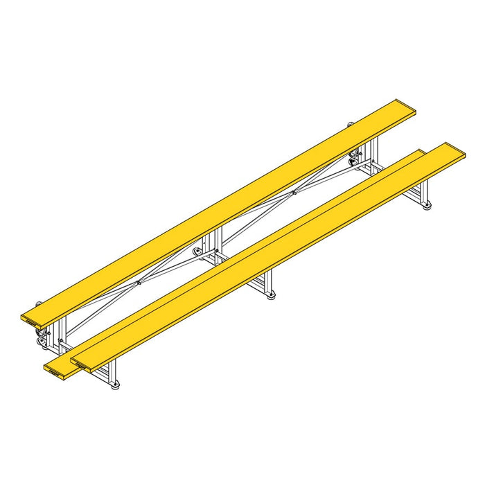 Jaypro Bleacher (2 Row - Single Foot Plank) - Tip & Roll (Powder Coated)