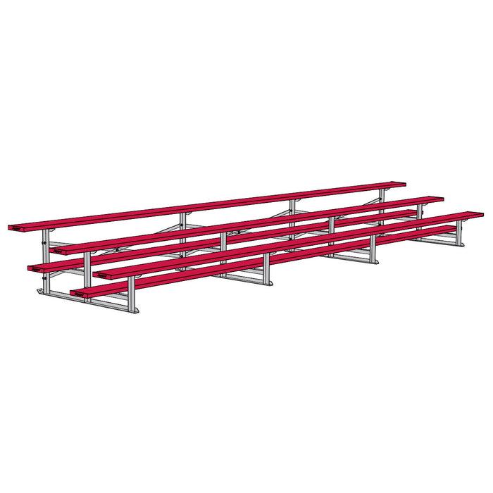 Jaypro Bleacher (3 Row - Single Foot Plank) - All Aluminum (Powder Coated)