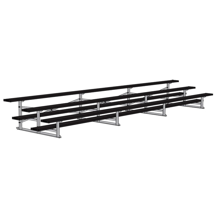 Jaypro Bleacher (3 Row - Single Foot Plank) - Standard, Outdoor (Powder Coated)