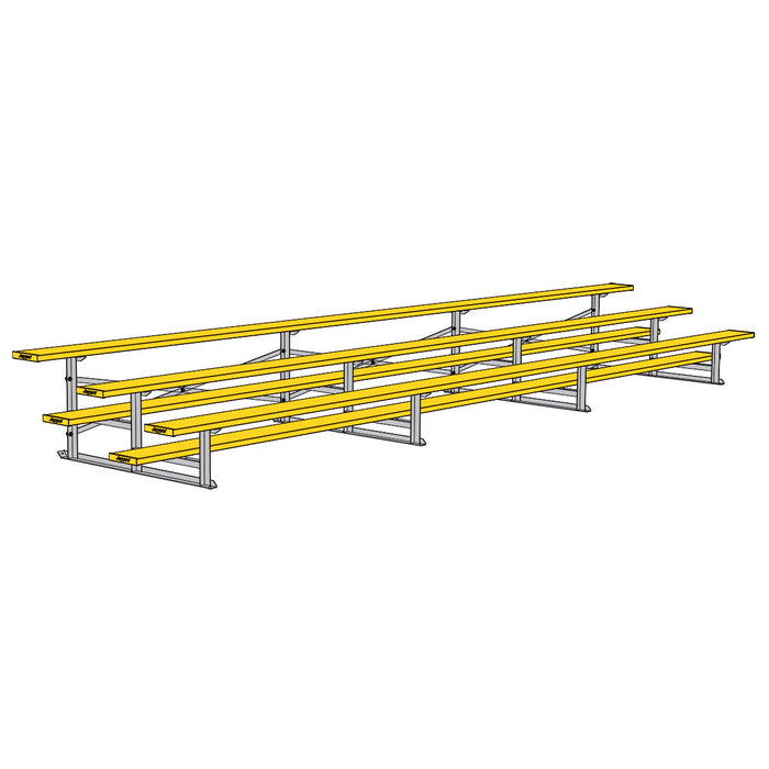 Jaypro Bleacher (3 Row - Single Foot Plank) - Standard, Outdoor (Powder Coated)