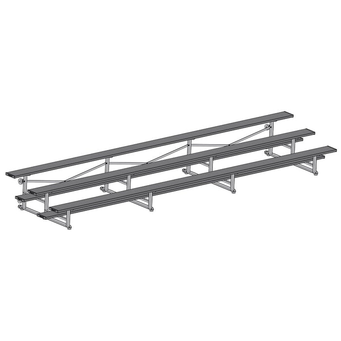 Jaypro Bleacher (3 Row - Single Foot Plank) - Tip & Roll (Powder Coated)