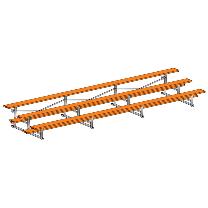 Jaypro Bleacher (3 Row - Single Foot Plank) - Tip & Roll (Powder Coated)