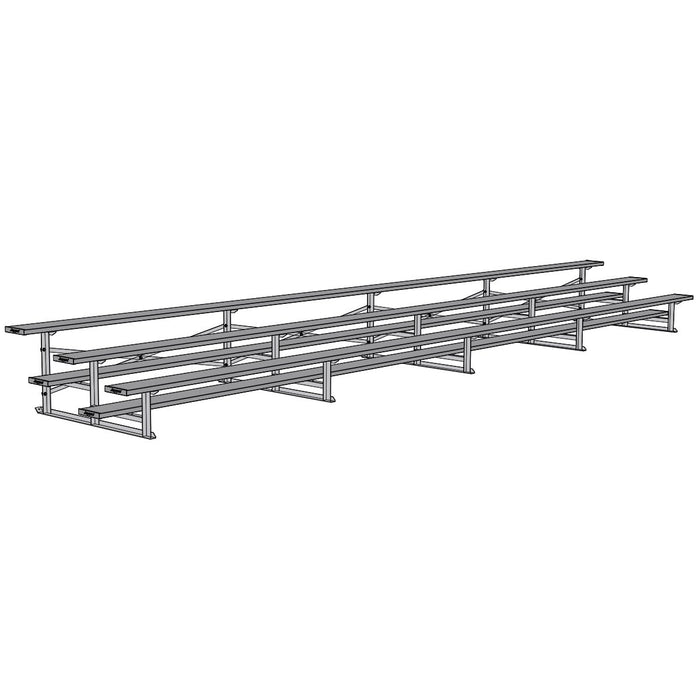 Jaypro Bleacher (3 Row - Single Foot Plank) - All Aluminum (Powder Coated)