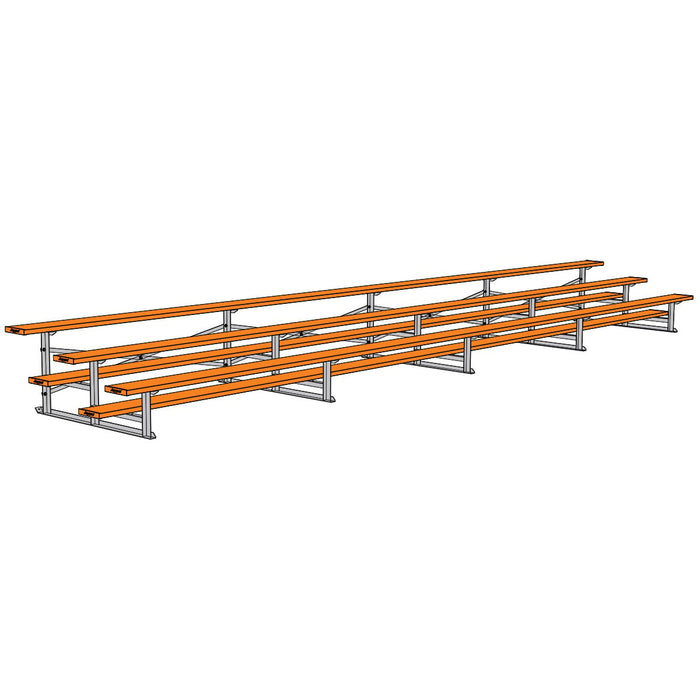 Jaypro Bleacher (3 Row - Single Foot Plank) - Standard, Outdoor (Powder Coated)