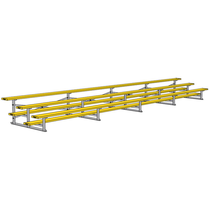 Jaypro Bleacher (3 Row - Single Foot Plank) - Standard, Outdoor (Powder Coated)