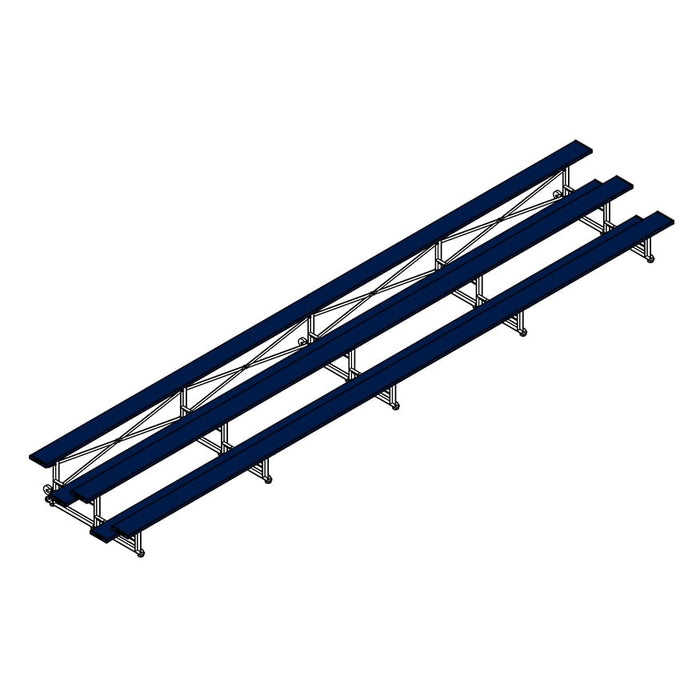 Jaypro Bleacher (3 Row - Single Foot Plank) - Tip & Roll (Powder Coated)