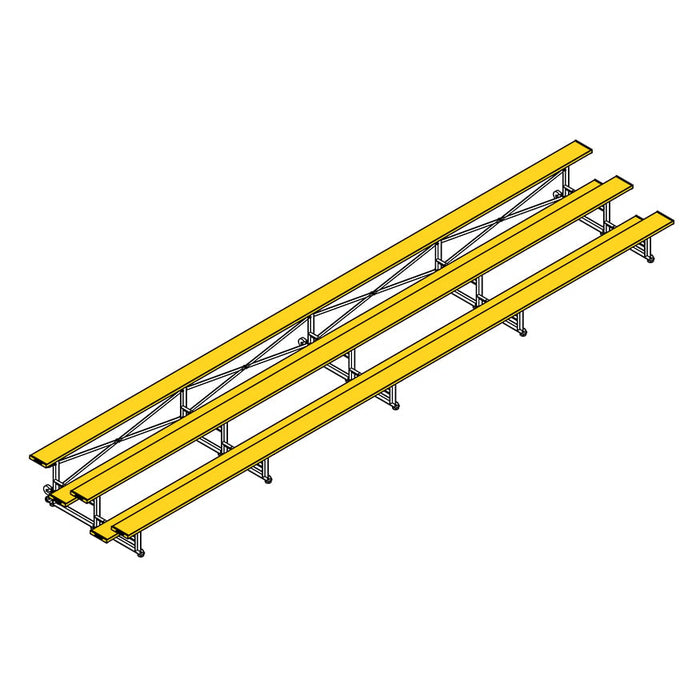 Jaypro Bleacher (3 Row - Single Foot Plank) - Tip & Roll (Powder Coated)