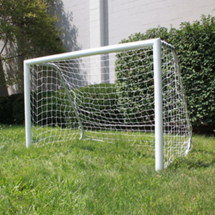 Trigon 3" Sports Soccer Goal Portable/ Round Powder Coated White with Net