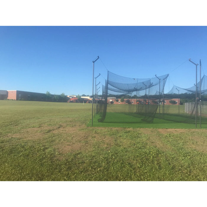 Trigon ProCage 70' Cantilever batting cage system with 10 poles and ground sleeves