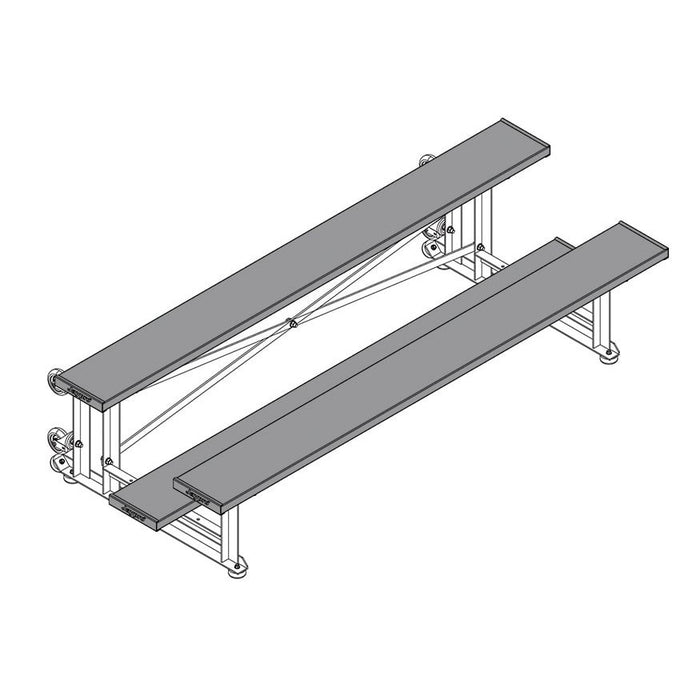 Jaypro Bleacher (2 Row - Single Foot Plank) - Tip & Roll (Powder Coated)