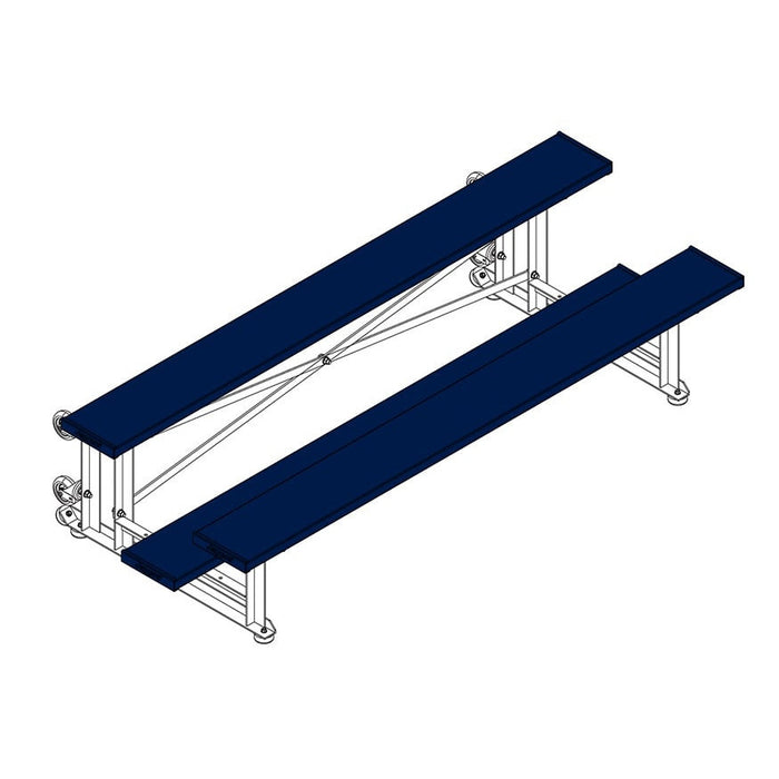 Jaypro Bleacher (2 Row - Single Foot Plank) - Tip & Roll (Powder Coated)