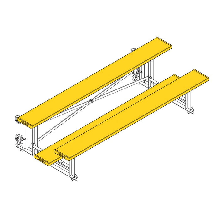 Jaypro Bleacher (2 Row - Single Foot Plank) - Tip & Roll (Powder Coated)