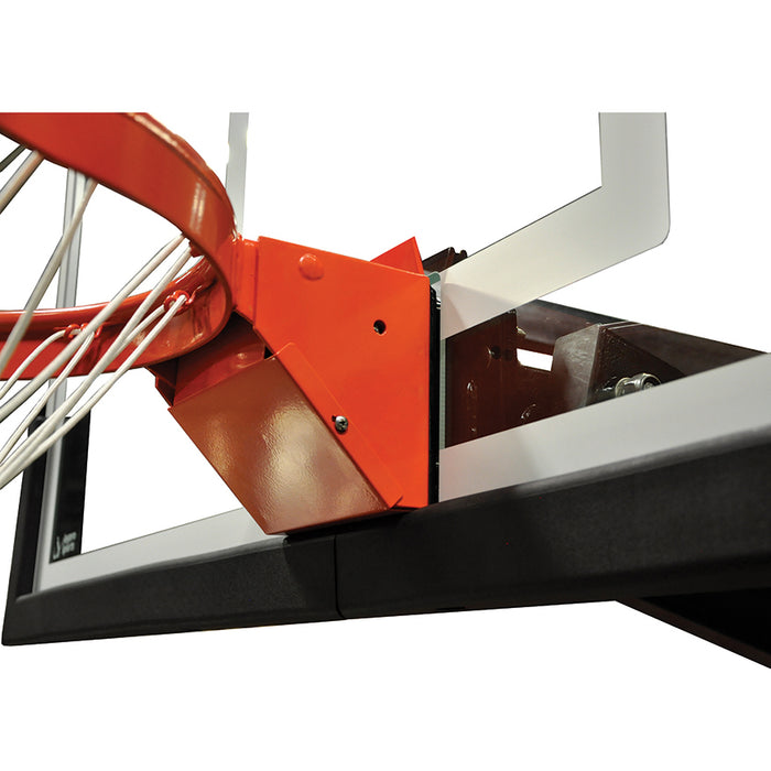 Jaypro Basketball System - Titan Adjustable Series Tempered Glass Backboard, Playground Goal, and Edge/Protector Padding