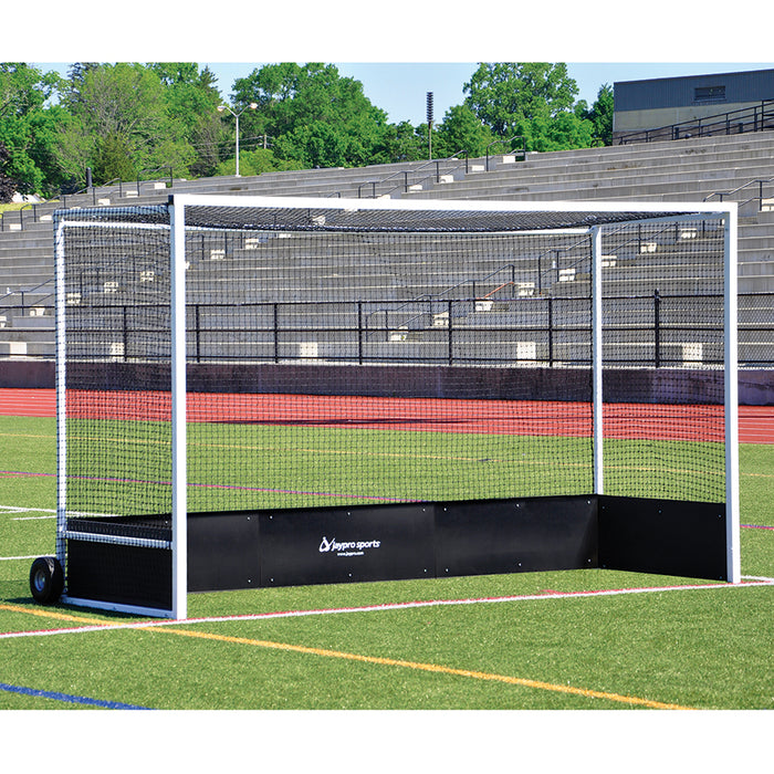 Jaypro Field Hockey Goal Package (2 in. x 2 in. Square Aluminum with Bottom Boards) - Official (7 ft.H x 12 ft.W x 4 ft.D) - NFHS, NCAA, FIH Compliant