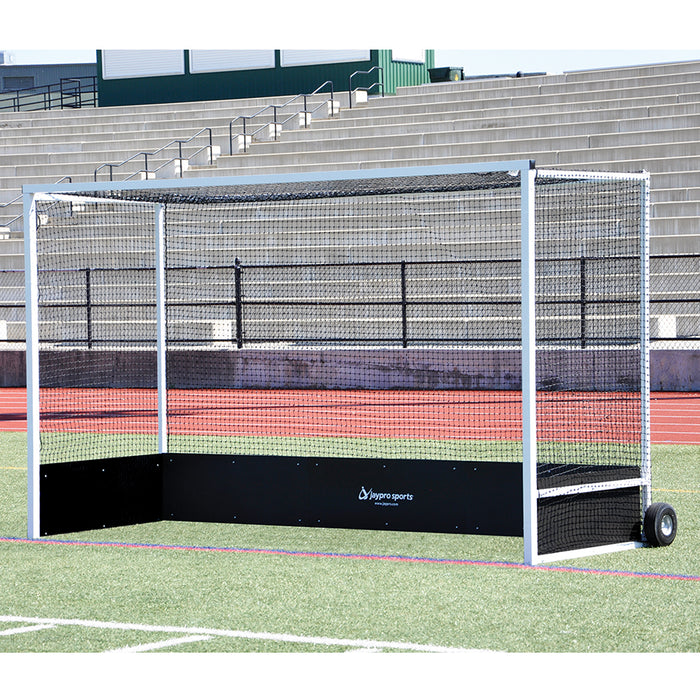 Jaypro Field Hockey Goal Package (2 in. x 2 in. Square Aluminum with Bottom Boards) - Official (7 ft.H x 12 ft.W x 4 ft.D) - NFHS, NCAA, FIH Compliant