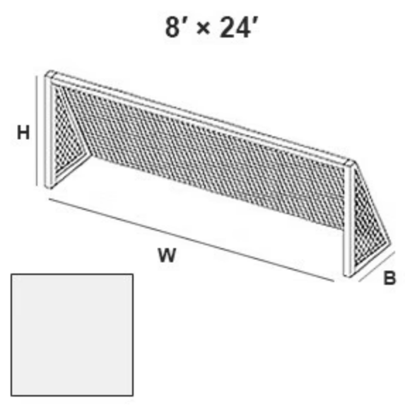 PEVO 8x24 Soccer Goal Net (No Top Depth- 8x24x0x8)