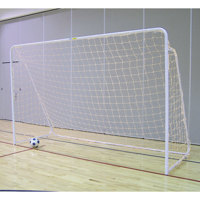 Jaypro Soccer Goal (Indoor/Outdoor) - Steel - Folding Soccer Goal (7 ft.H x 12 ft.W x 4 ft.D) - Portable - Youth/Junior (White)