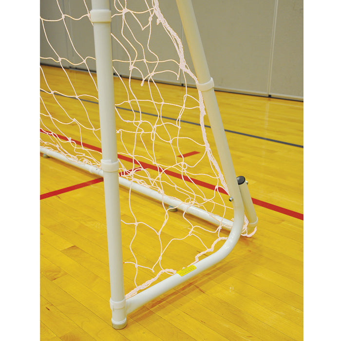 Jaypro Soccer Goal (Indoor/Outdoor) - Steel - Folding Soccer Goal (7 ft.H x 12 ft.W x 4 ft.D) - Portable - Youth/Junior (White)