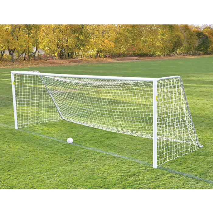 Jaypro Soccer Goals - Classic Official Round Goal - Semi-Permanent with Standard Backstays (8 ft.H x 24 ft.W x 4 ft.B x 10 ft.D) - NFHS, NCAA, FIFA Compliant