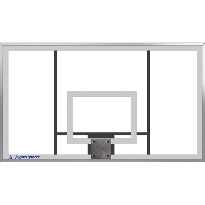 Jaypro Basketball System - Titan (Powder Coated) Black (6 in. x 6 in. Pole with 6 ft. Offset) - 72 in. Acrylic Backboard - Playground Breakaway Goal