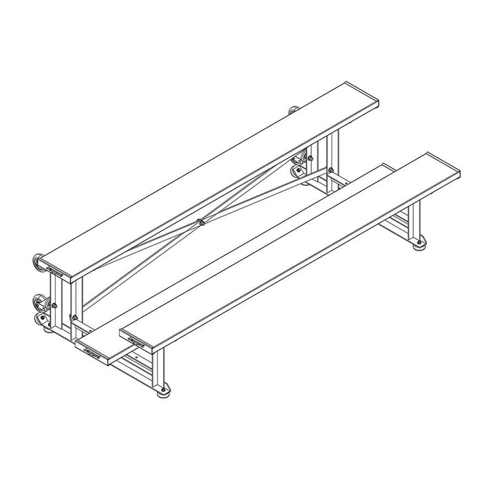 Jaypro Bleacher  (2 Row - Single Foot Plank) - Tip & Roll