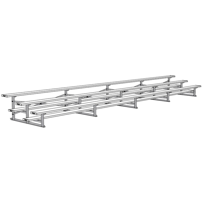 Jaypro Bleacher (3 Row - Single Foot Plank) - Standard, Outdoor