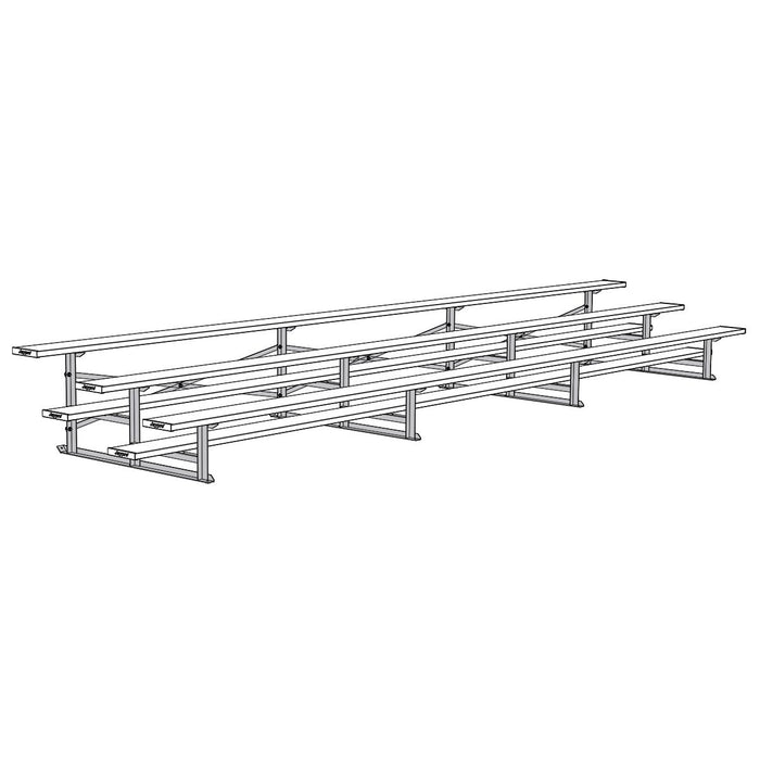 Jaypro Bleacher (3 Row - Single Foot Plank) - All Aluminum