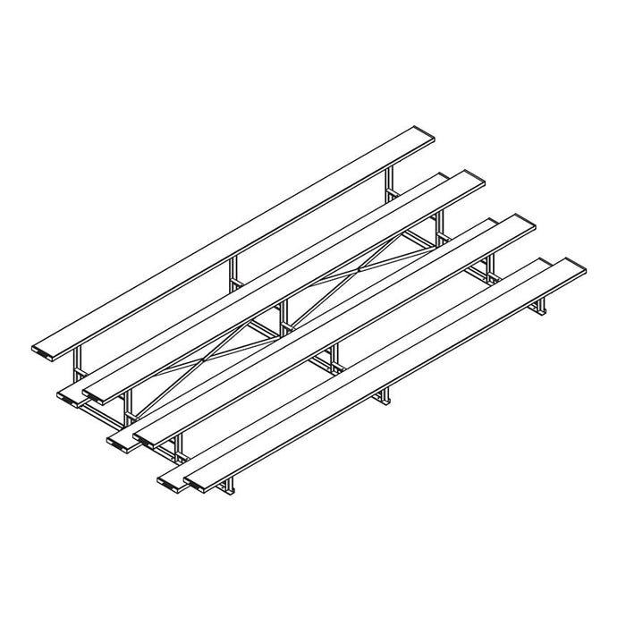 Jaypro Bleacher (4 Row - Single Foot Plank) - Standard, Outdoor