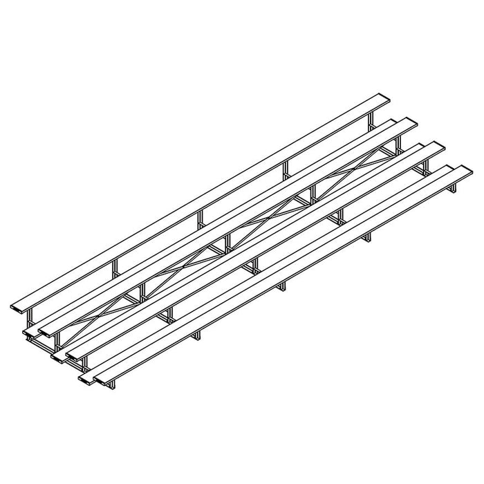 Jaypro Bleacher (4 Row - Single Foot Plank) - Standard, Outdoor