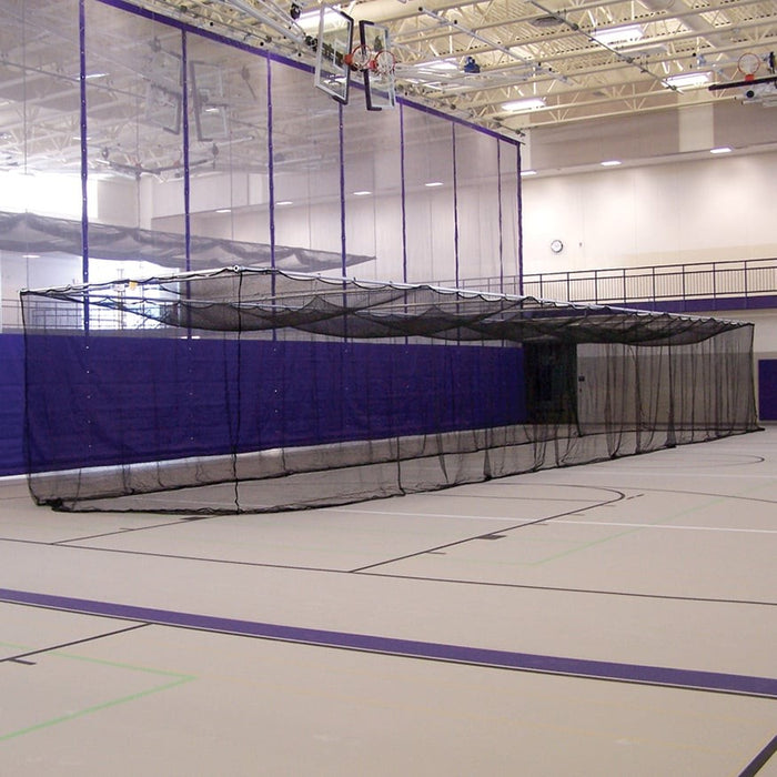 Jaypro Batting Cages - Ceiling Suspended, Retractable (70 ft.L x 12 ft.W x 11 ft.H) - (1-3/4 in. Mesh - Baseball) (Black)